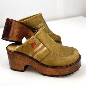 Vintage 90s Steve Madden Military Corporal Platform Mule Clogs, 9